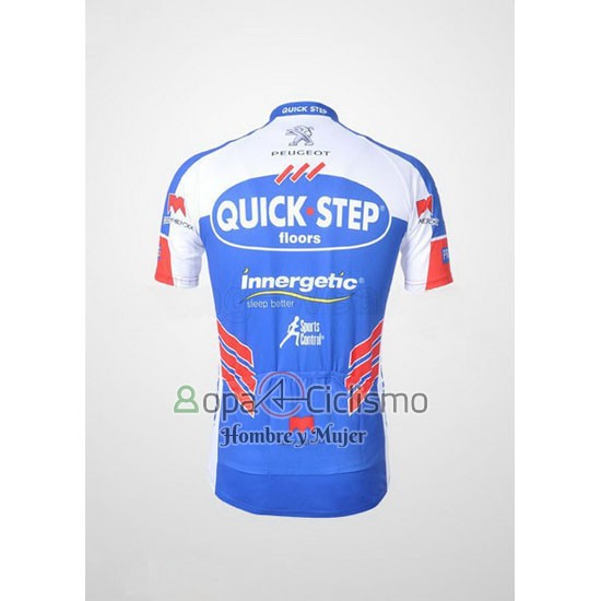 Quick Step Floor Ropa Ciclismo Culotte Corto 2011 Mangas Cortas Blanco y Azur